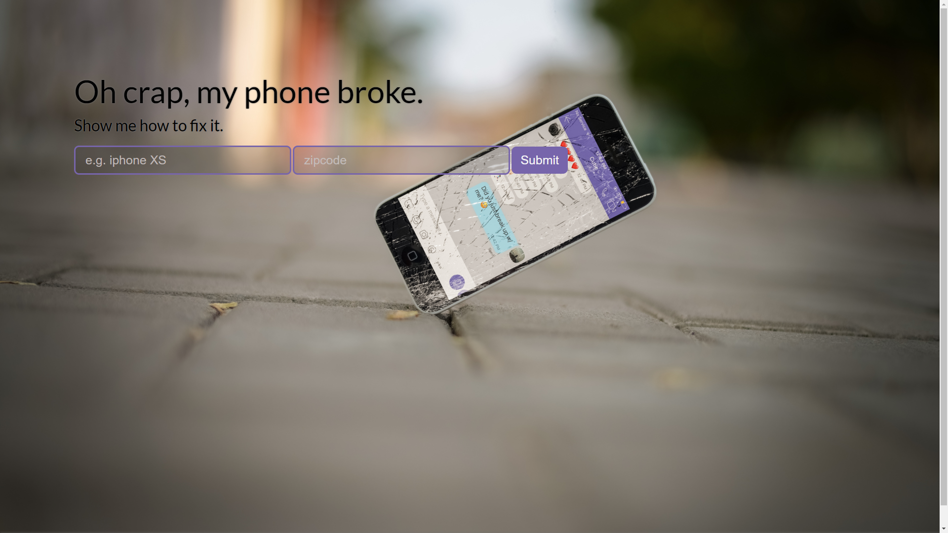 Fixit App landing page picture